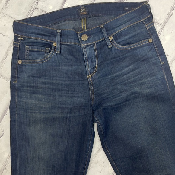 Citizens of Humanity Ava Jeans Low-Mid-Rise Straight Leg Dark Wash Blue Denim - Picture 6 of 14